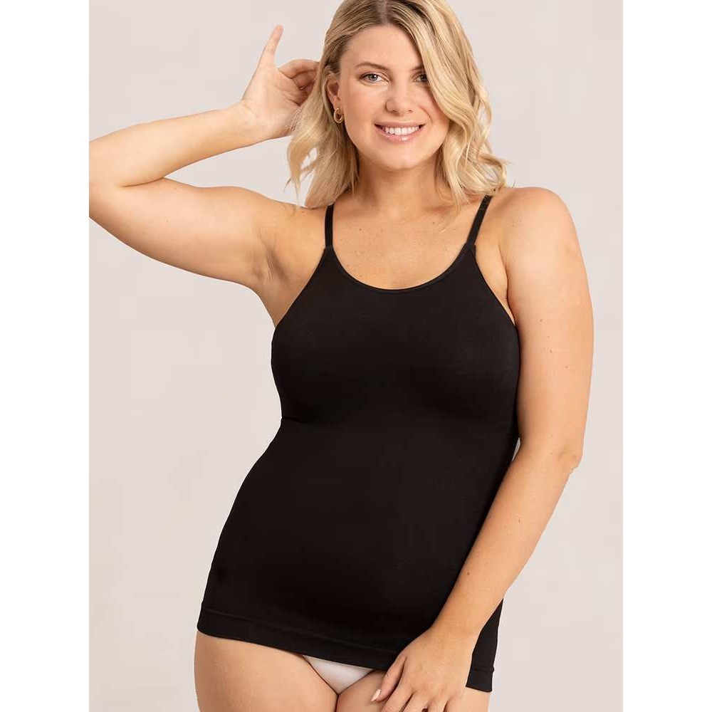 Empetua by Shapermint Everyday Essentials Scoop Neck Cami‎ Black Large NWT